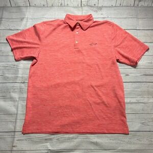 Greg Norman Pink Salmon Solid Golf Polo Shirt Men's Size Large